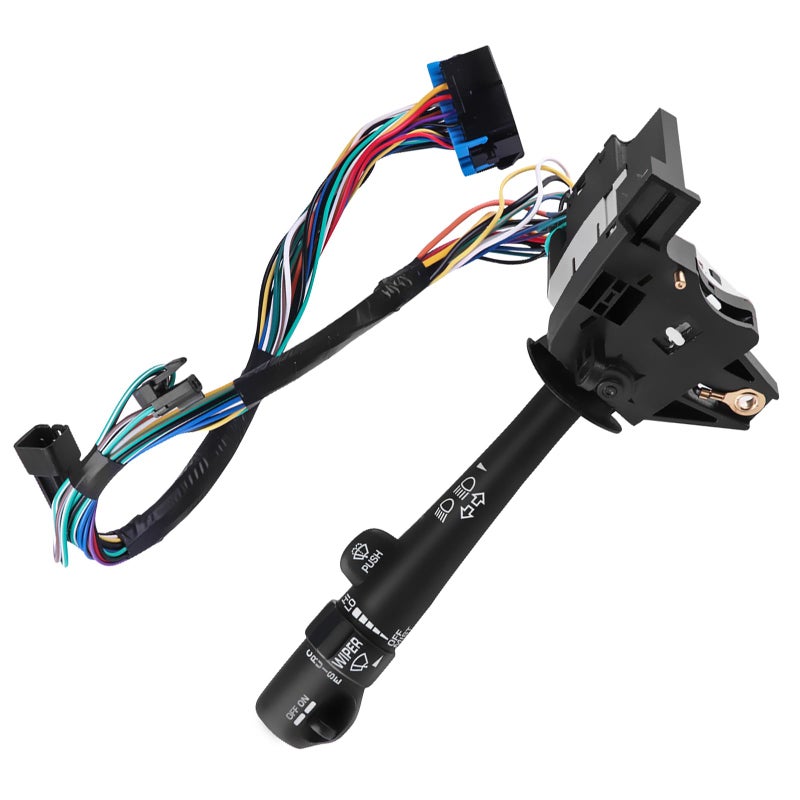 ROADFAR Turn Signal Switch Multi-Function Combination Switch, Push Button, Black, Manual Operation, Fits 2000-2005 Chevy Impala with Cruise Control, 2000-2005 Chevy Monte Carlo with Cruise Control - Image 1